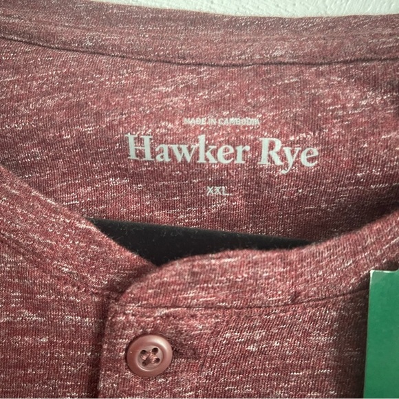 NWT Hawker Rye Mens Austin Space dye long sleeve Henley burgundy size XXL - Picture 6 of 10